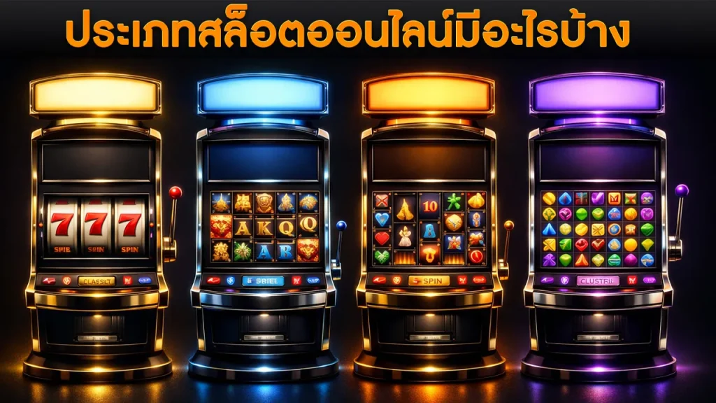 ภาพสรุปประเภทของเกมสล็อตออนไลน์สำหรับมือใหม่ พร้อมแนวทางเลือกเกมที่เหมาะกับการเริ่มต้น