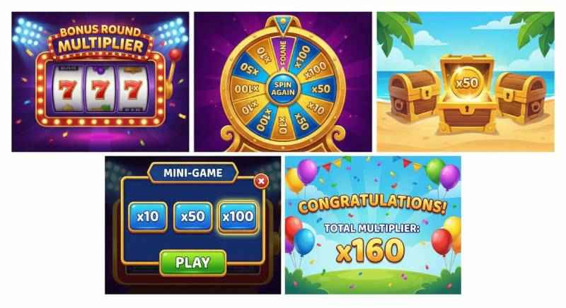 ภาพตัวคูณที่ใช้ในรอบโบนัสของเกมสล็อต