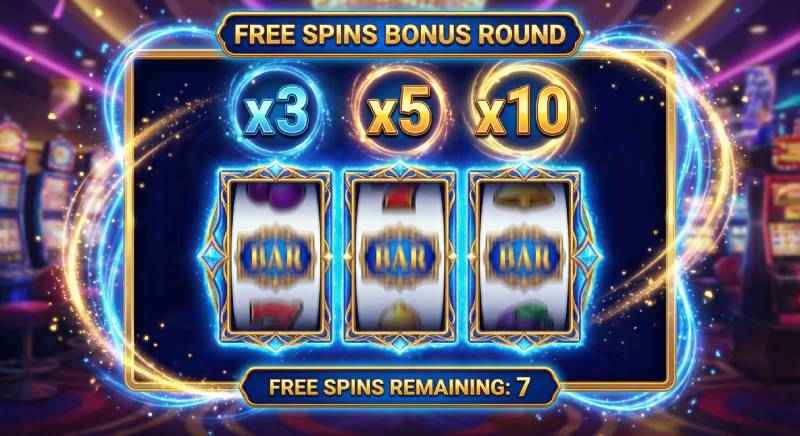 ภาพตัวคูณที่ทำงานในช่วงฟรีสปิน