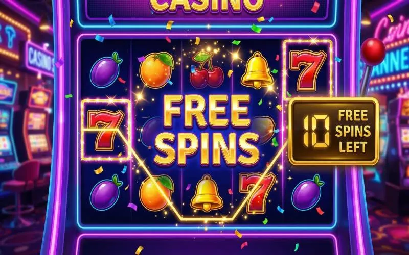 ตัวอย่างโหมดฟรีสปินในเกมสล็อตที่ได้รับจากการปรากฏของสัญลักษณ์โบนัส