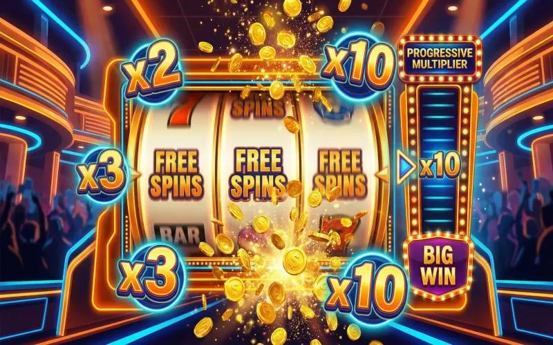 ภาพฟรีสปินที่มีตัวคูณช่วยเพิ่มรางวัล