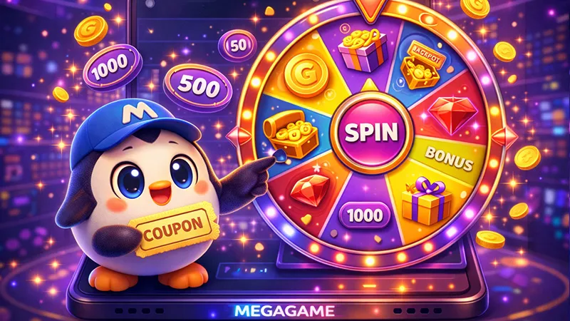 ระบบหมุนกงล้อโบนัส Megagame รับรางวัลสูงสุด 10000 บาท