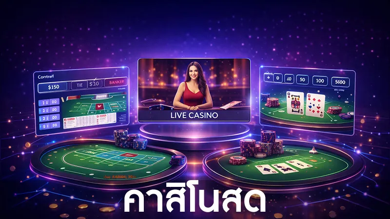 บรรยากาศเกมคาสิโนสดแบบเรียลไทม์