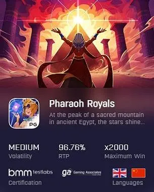 เกมสล็อต Pharaoh Royals ตัวอย่างเกมความผันผวนระดับกลาง